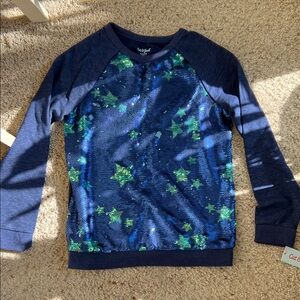 Cat & Jack Blue Sequin Star Top